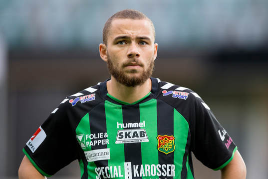 GAIS Malkolm Moenza innan fotbollsmatchen i Superettan