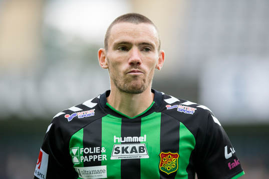 GAIS James Sinclair innan fotbollsmatchen i Superettan