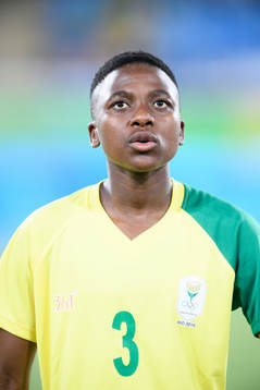 Sydafrikas Nothando Vilakazi vid lineup innan