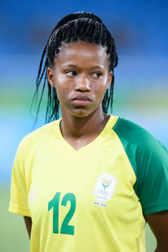 Sydafrikas Jermaine Seoposenwe vid lineup innan
