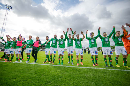Jönköpings spelare jublar