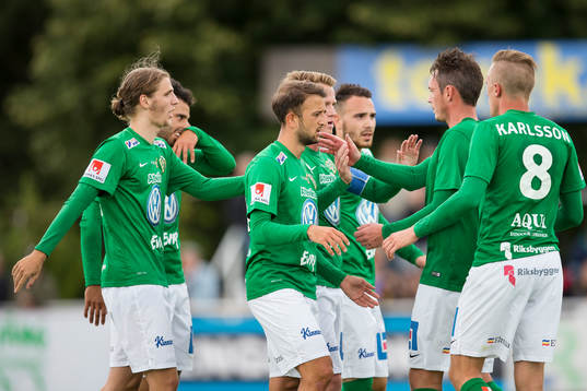 Jönköpings spelare jublar