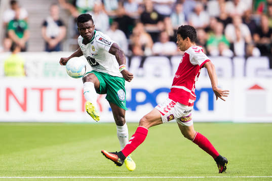 Hammarbys Joseph Aidoo och Kalmars Romário Pereira Sipião
