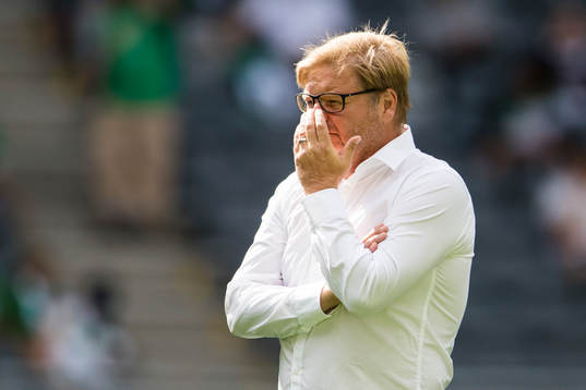 Kalmars tränare Peter Swärdh innan fotbollsmatchen i