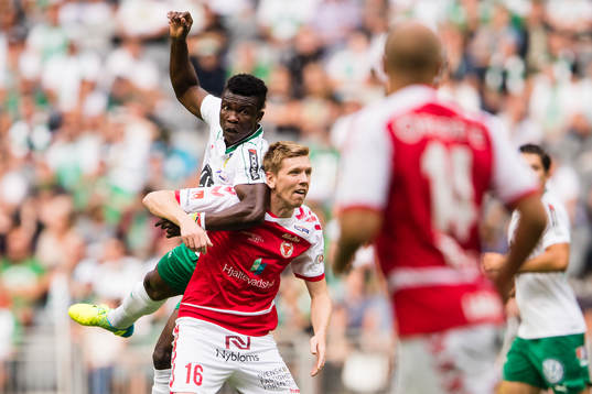 Hammarbys Joseph Aidoo och Kalmars David Elm