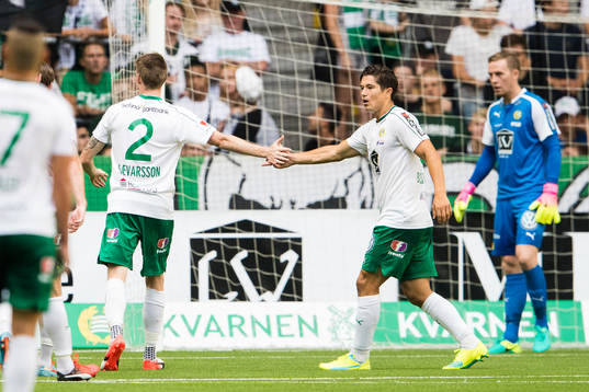 Hammarbys Birkir Már Saevarsson och David Boo Wiklander