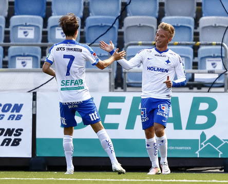 Norrköpings Andreas Blomqvist och Nicklas Bärkroth jublar