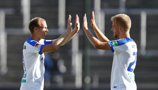 Norrköpings Andreas Johansson och Filip Dagerstål jublar