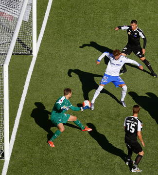 Mål 3-1 av Norrköpings Daniel Sjölund förbi Christoffer