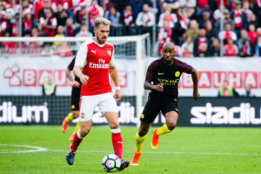 Arsenals Aaron Ramsey och Manchester Citys Fabian Delph