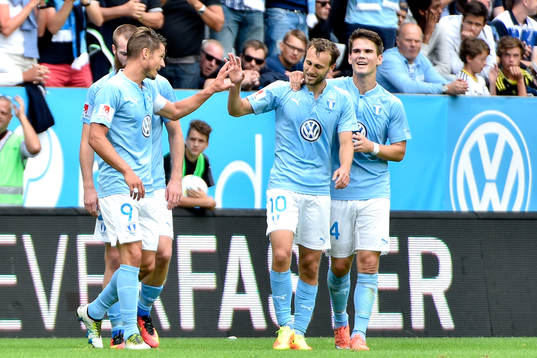 Malmö FFs Markus Rosenberg, Magnus Wolff Eikrem och Vidar