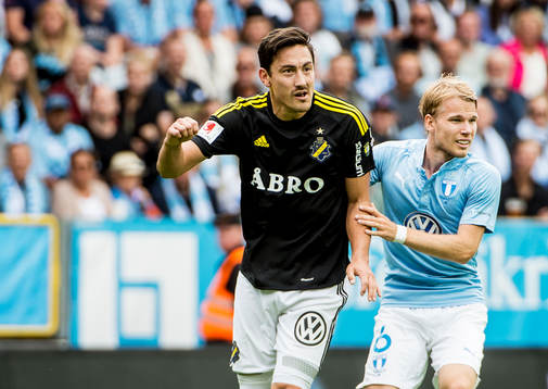 s Stefan Ishizaki och Malmö FFs Oscar Lewicki