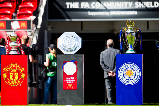 Pokalerna för ligacupen, community shield och premier
