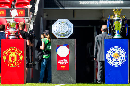 Pokalerna för ligacupen, community shield och premier