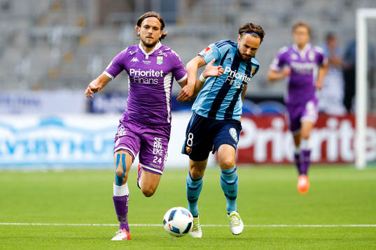 IFK Göteborgs Tom Pettersson och Djurgårdens Kevin Walker