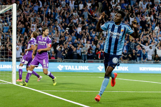 Djurgårdens Michael Olunga jublar