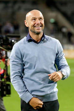 Djurgårdens tränare Mark Dempsey jublar