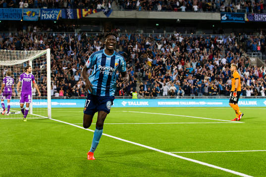 Djurgårdens Michael Olunga jublar