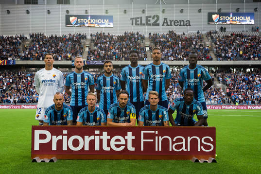 Djurgårdens startelva innan fotbollsmatchen i Allsvenskan