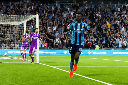Djurgårdens Michael Olunga jublar