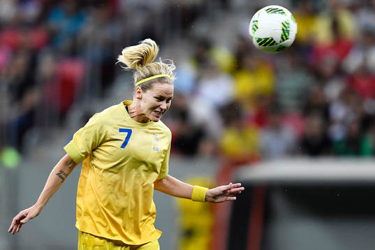 Sveriges Lisa Dahlkvist i fotbollsmatchen mellan Kina och
