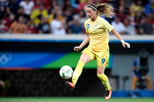 Sveriges Kosovare Asllani i fotbollsmatchen mellan Kina och