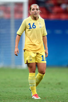 Sveriges Elin Rubensson i fotbollsmatchen mellan Kina och