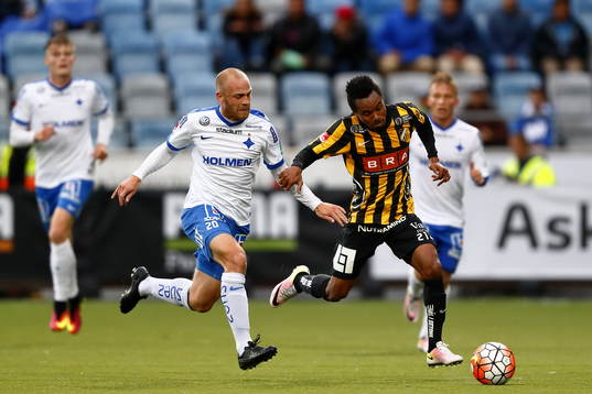Norrköpings Daniel Sjölund och Häckens Nasiru Mohammed