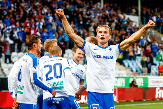 Norrköpings Sebastian Andersson jublar