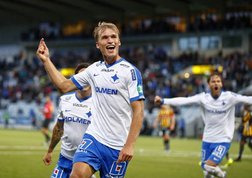 Norrköpings Sebastian Andersson jublar