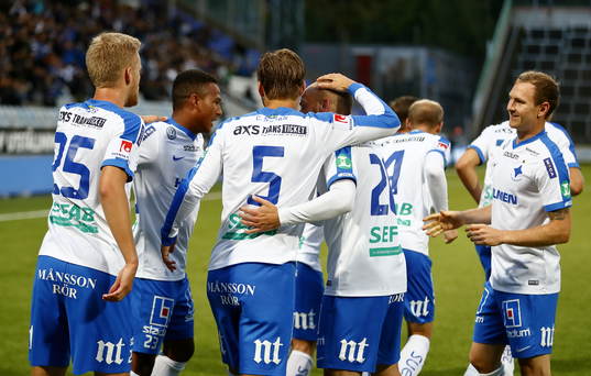 Norrköpings spelare jublar