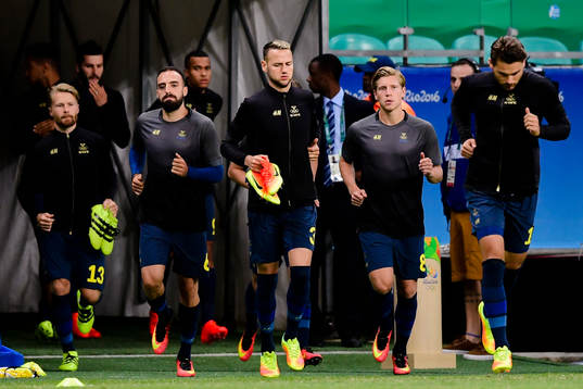 Sveriges Jacob Une Larsson, Alexander Fransson , Abdul