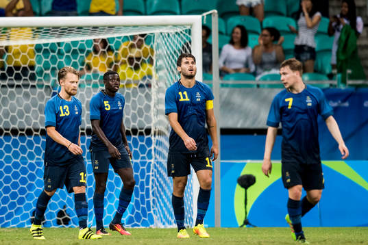 Sveriges Jacob Une Larssonm Pa Konate, Astrit Ajdarevic och