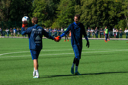 Djurgårdens målvakt Kenneth Høie och målvakt Andreas