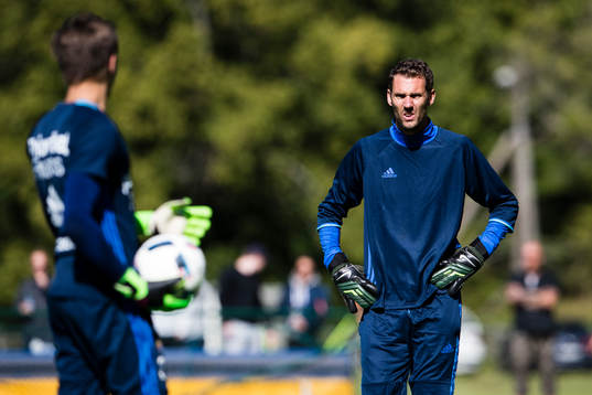 Djurgårdens målvakt målvakt Oscar Jonsson och Andreas