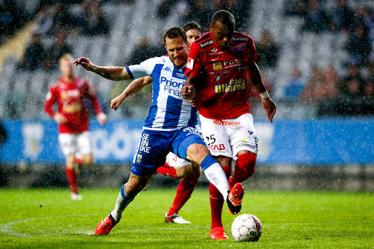 IFK Göteborgs Tobias Hysén och Falkenbergs Felipe Carvalho