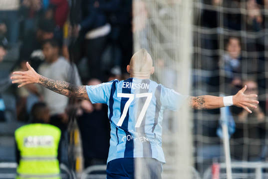 Djurgårdens Magnus Eriksson jublar