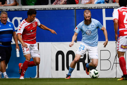 Malmö FFs Jo Inge Berget och Kalmars Herman Hallberg