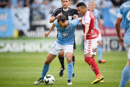 Malmö FFs Magnus Wolff Eikrem och Kalmars Ismael Silva Lima