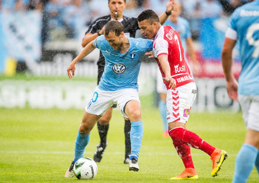 Malmö FFs Magnus Wolff Eikrem och Kalmars Ismael Silva Lima