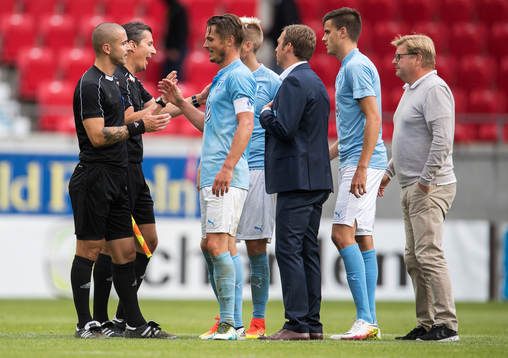 Malmö FFs Markus Rosenberg och tränare Allan Kuhn samt