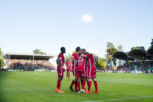 Östersunds spelare jublar