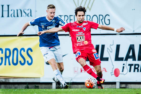 Trelleborgs Anton Tideman och Åtvidabergs Marijan Cosic