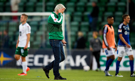 Hammarbys tränare Nanne Bergstrand deppar