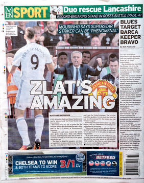 Artiklar i engelska tidningar om Zlatan Ibrahimovic dagen