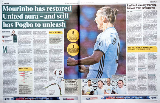 Artiklar i engelska tidningar om Zlatan Ibrahimovic dagen