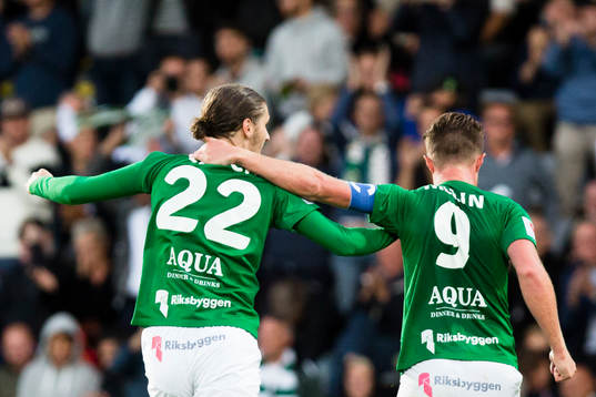 Jönköpings Pawel Cibicki och Tommy Thelin jublar