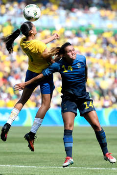 Brasiliens Andressa Alves och Sveriges Emilia Appelqvist