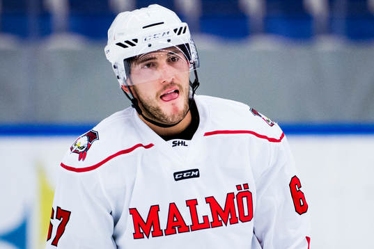 Malmö Redhawks Konstantin Komarek värmer upp