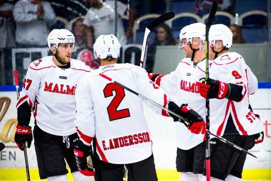 Malmö Redhawks Konstantin Komarek, Erik Andersson och